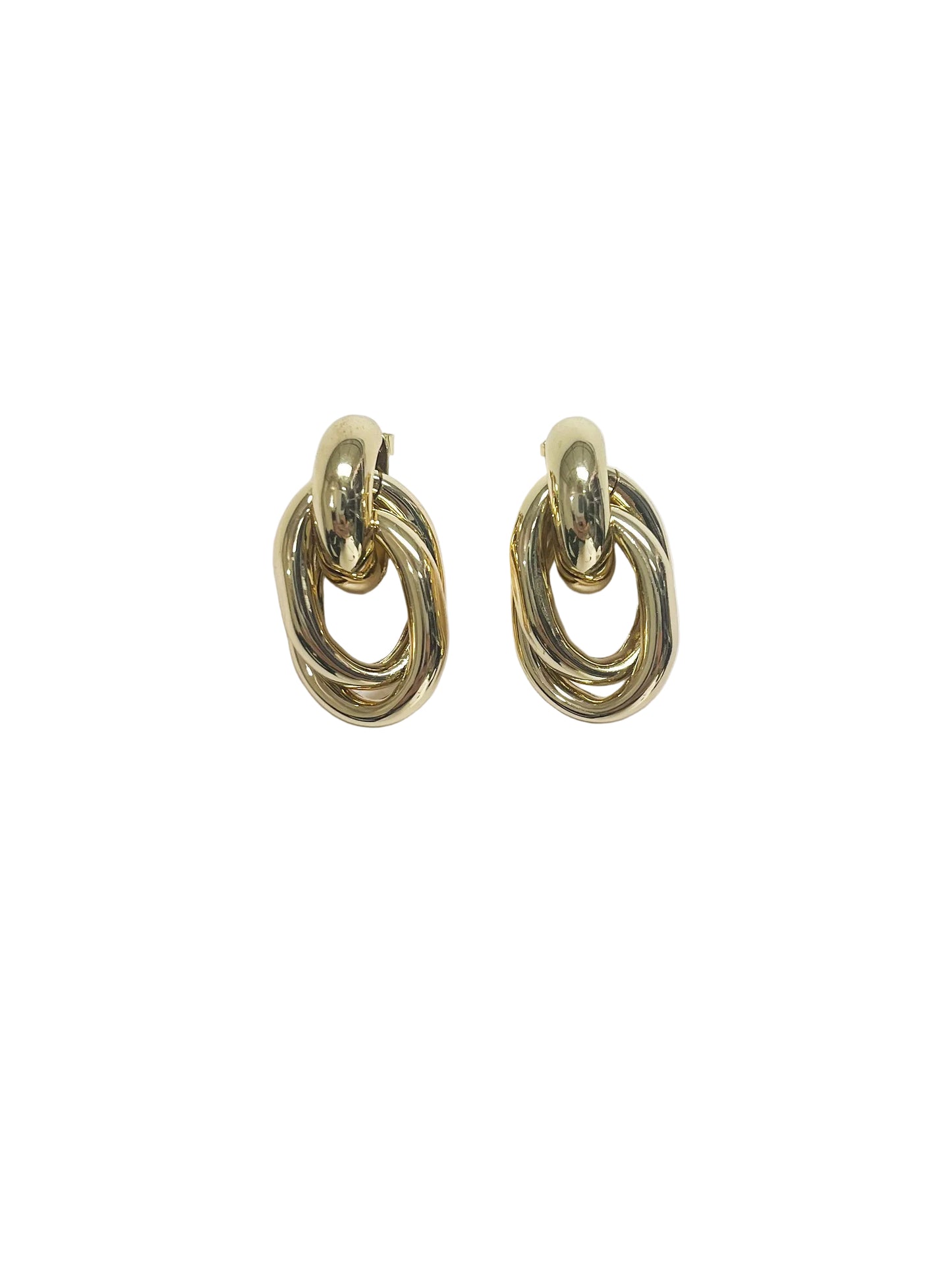 Dainty gold double hoop earrings