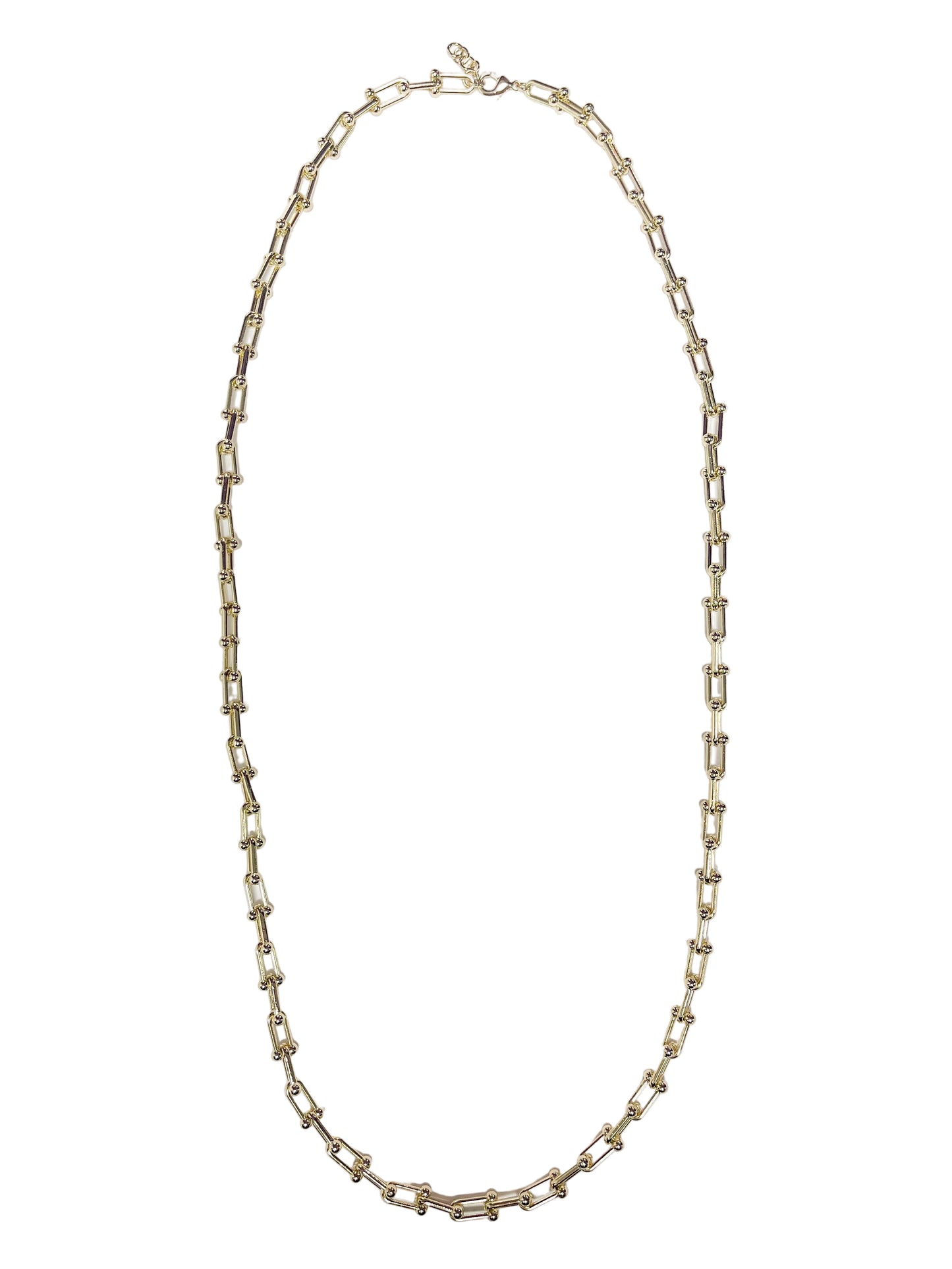 Long gold wrap chain necklace