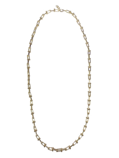 Long gold wrap chain necklace