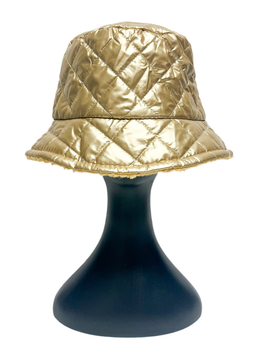 Assorted Sherpa Lined Quilted Bucket Hat