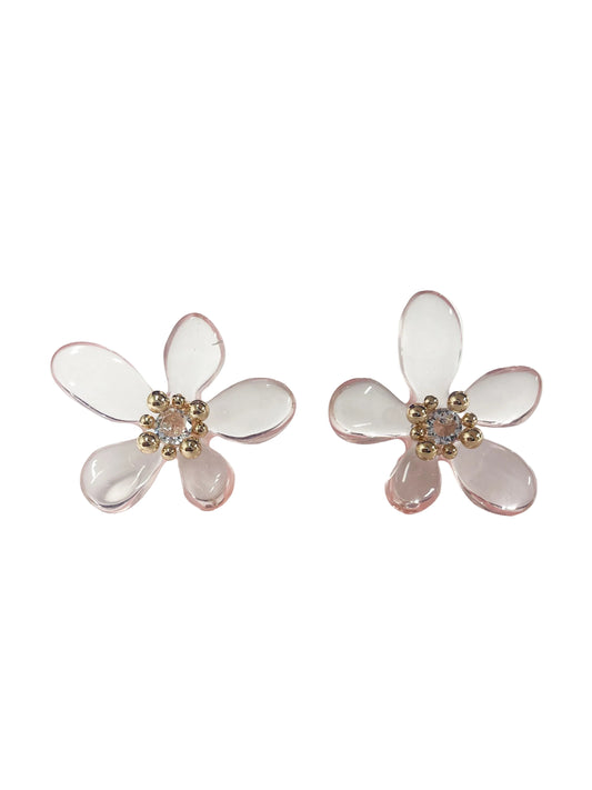 Clear pink petal earrings