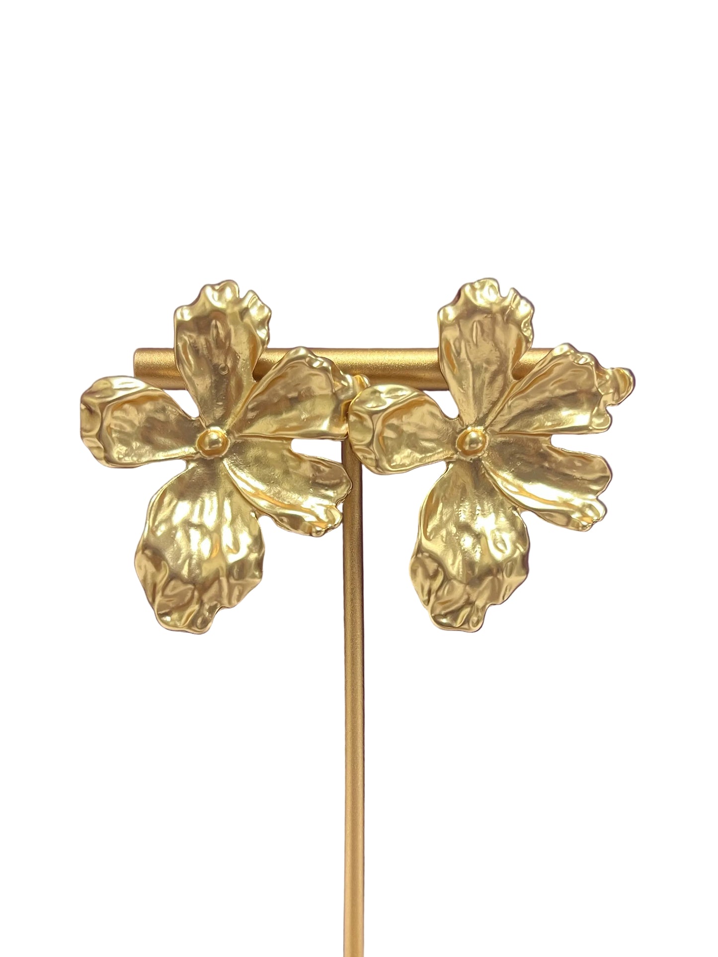 Gold petal earrings