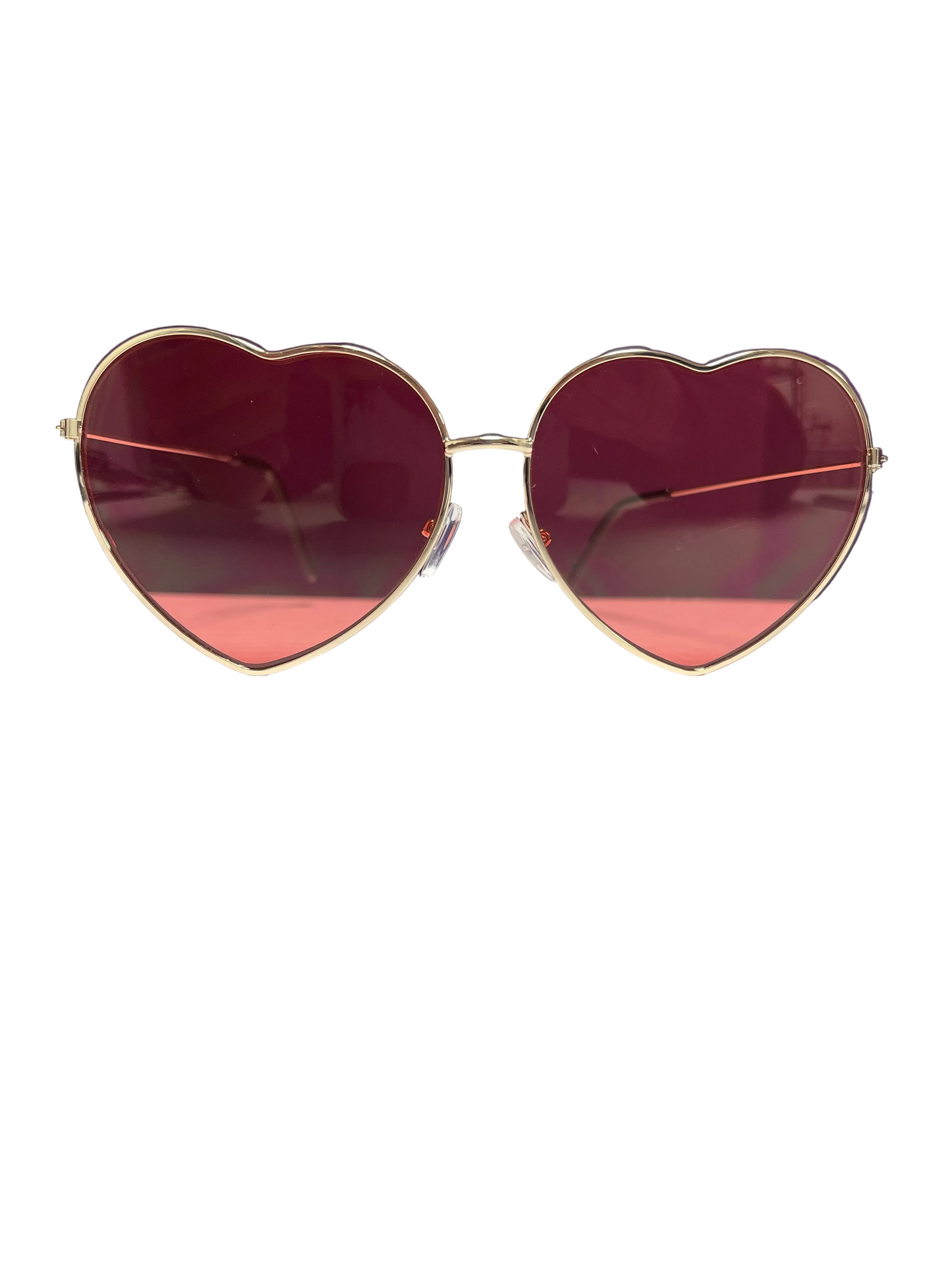 Pink tinted heart sunglasses