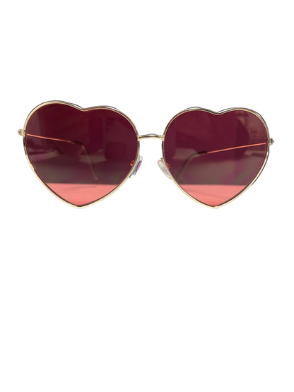 Pink tinted heart sunglasses