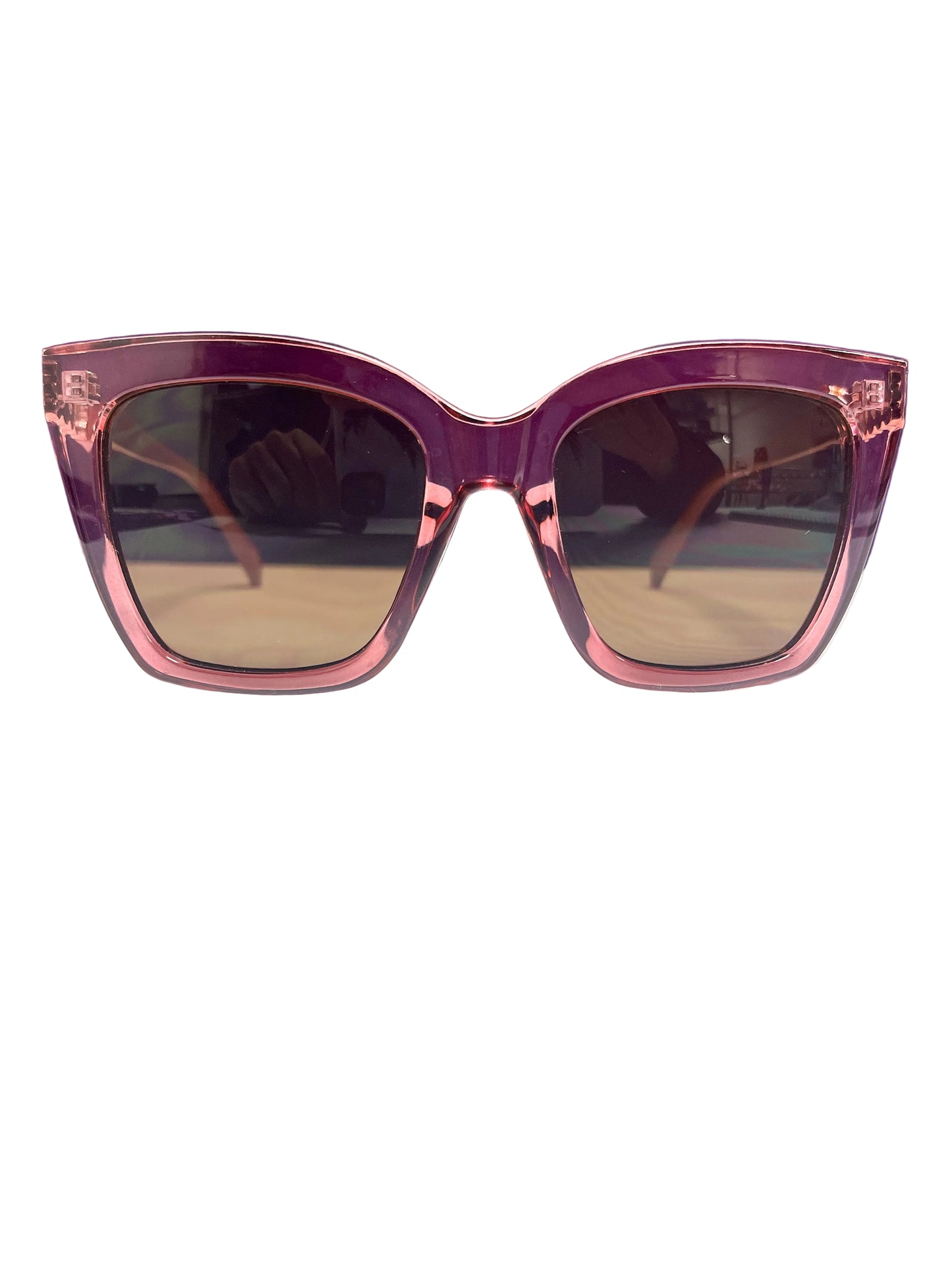 Crystal sided purple sunglasses