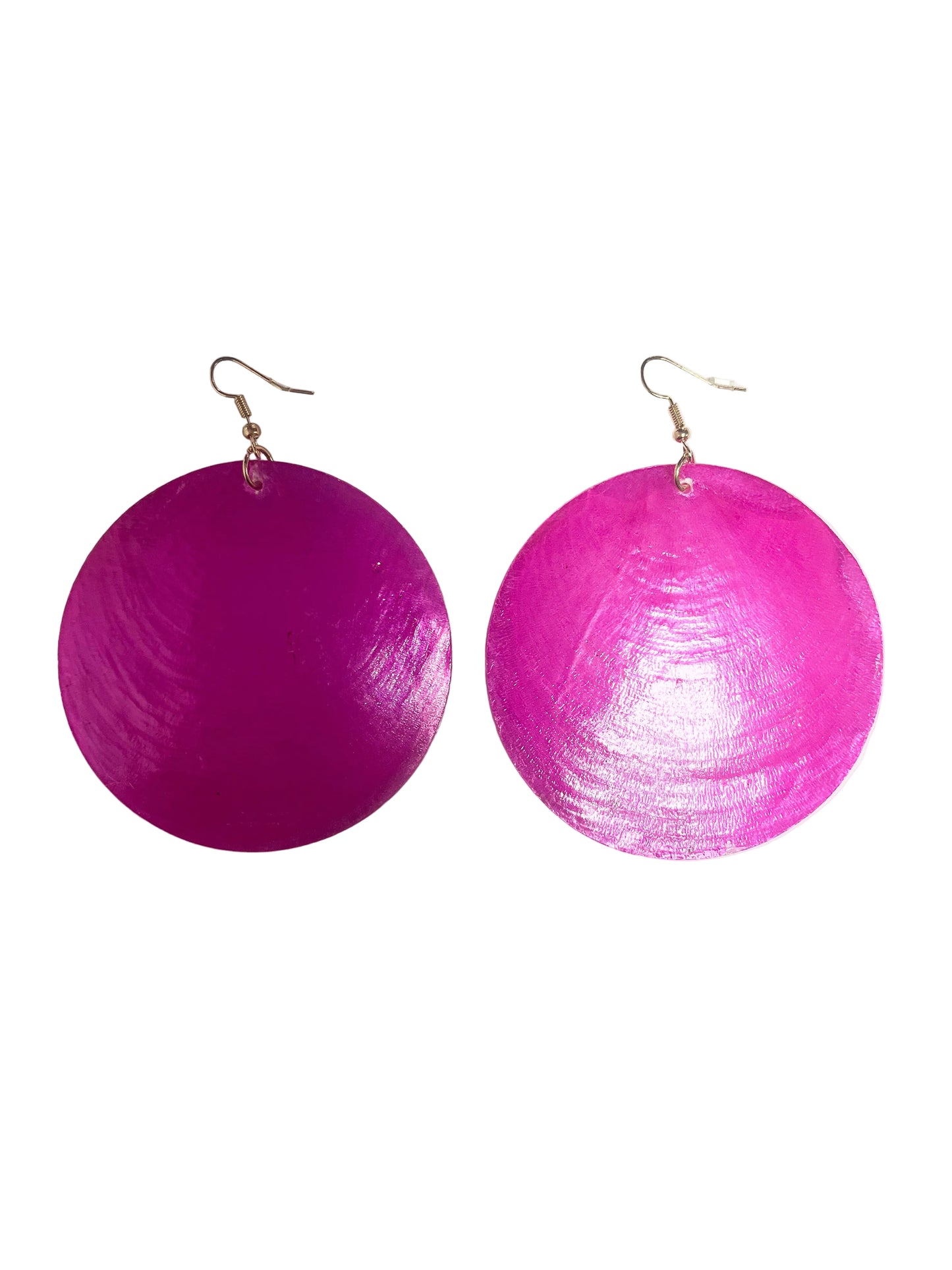 Pink circle earrings