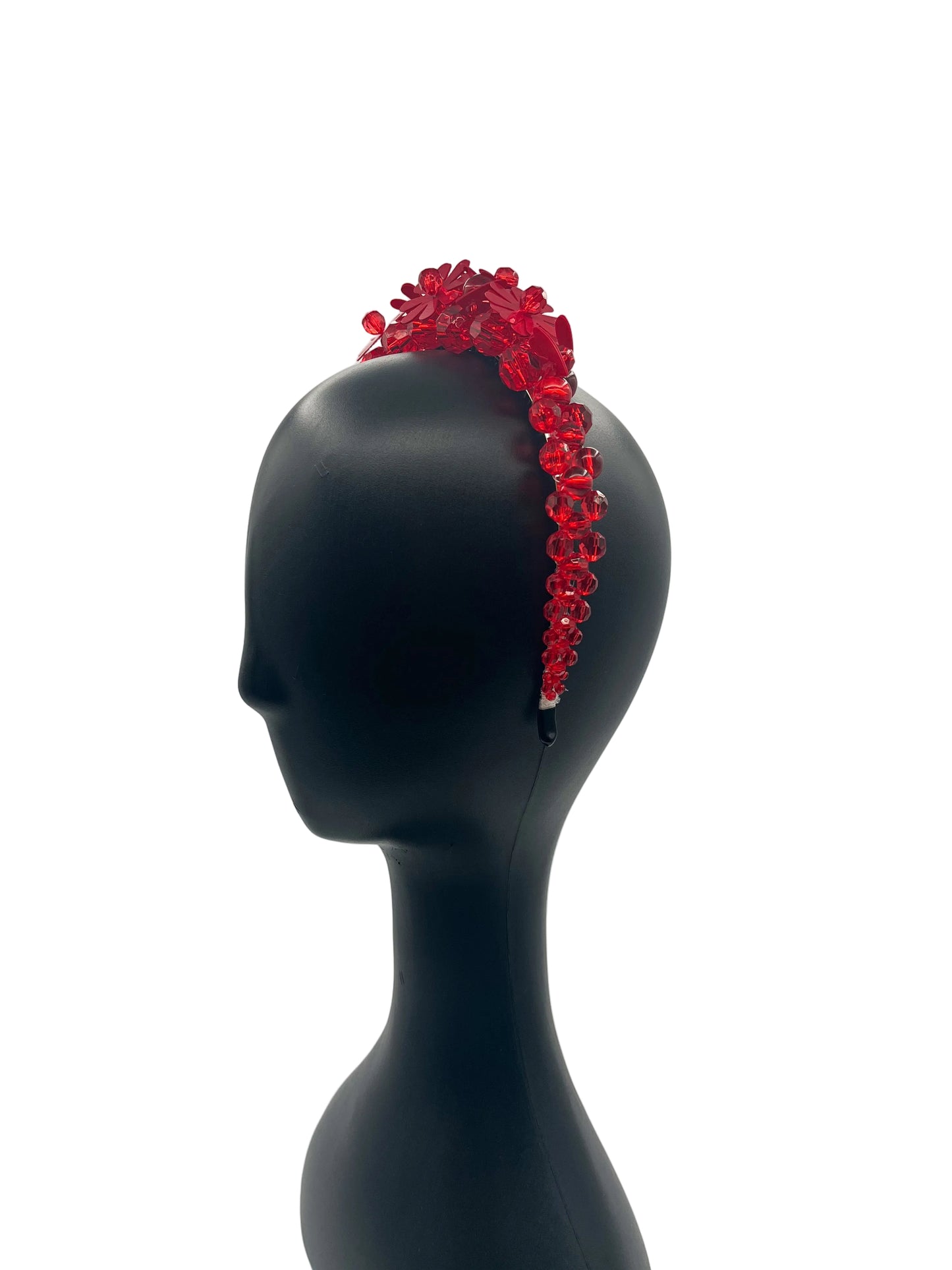Red petal crystal headband