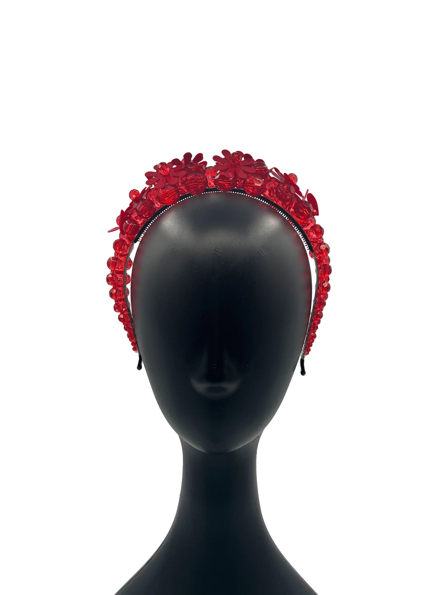 Red petal crystal headband