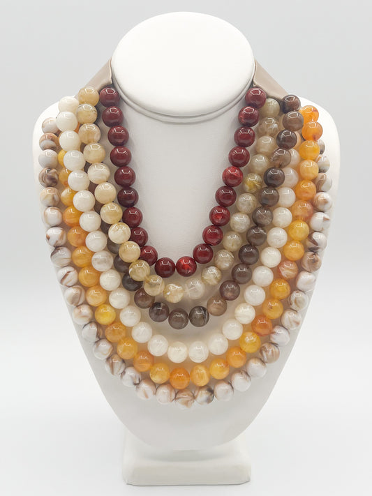 Layered Multicolored Beaded Necklace