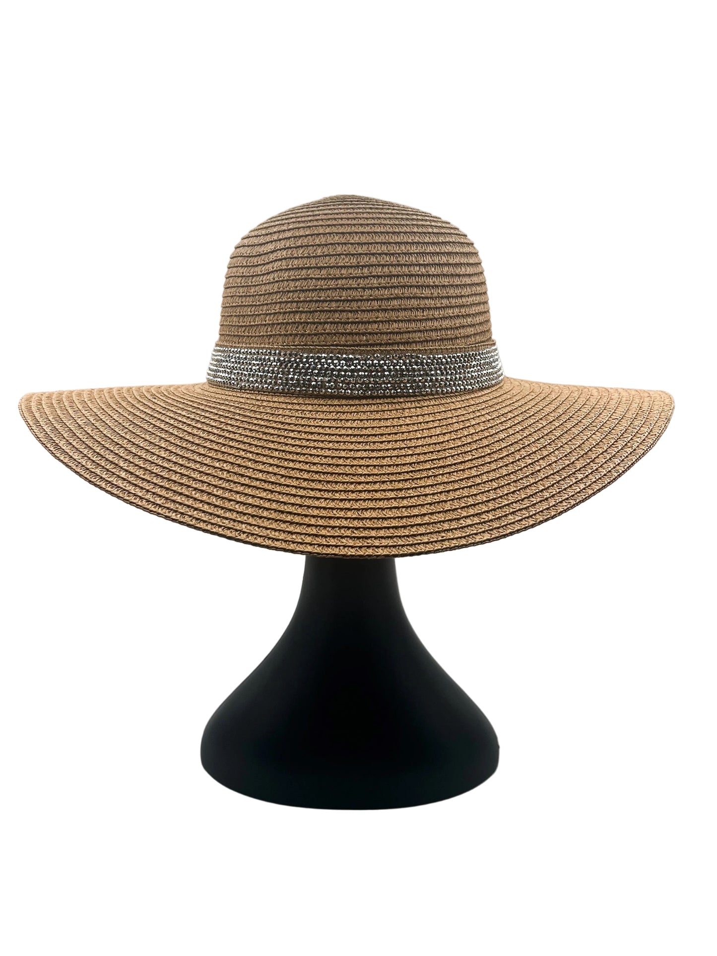 Wide Crystal Brimmed Hat