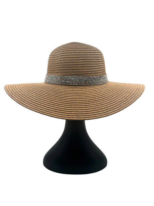 Wide Crystal Brimmed Hat