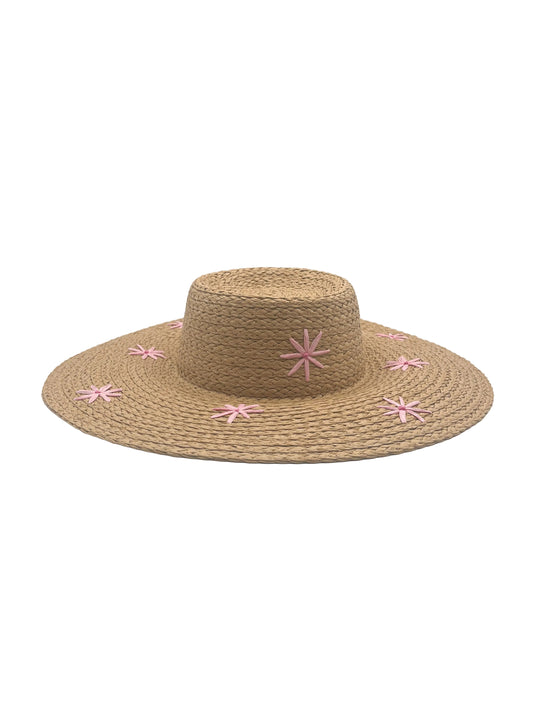 Pink petal printed hat