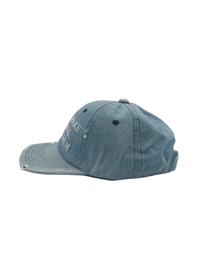 Distressed Denim script hat