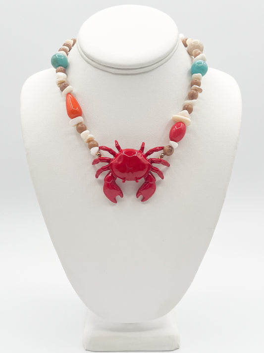 Red pendant summer necklace