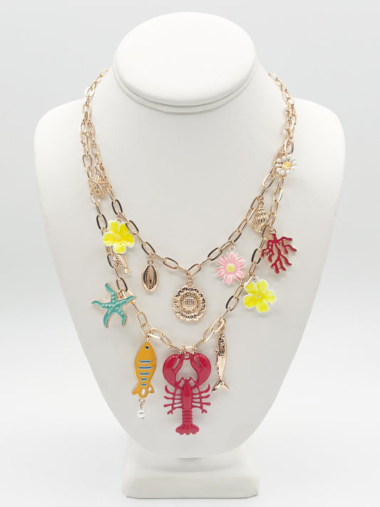 Layered coastal necklace