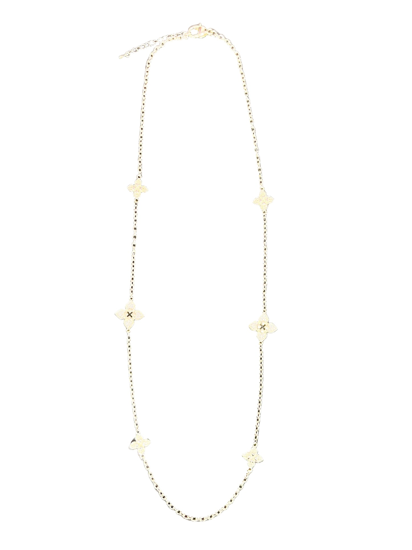 Gold Floral Pendant wrap necklace