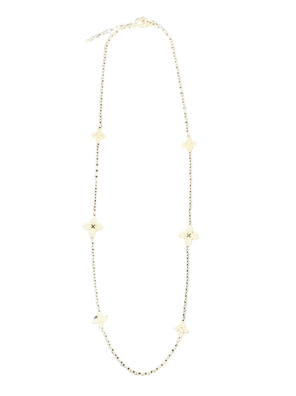 Gold Floral Pendant wrap necklace