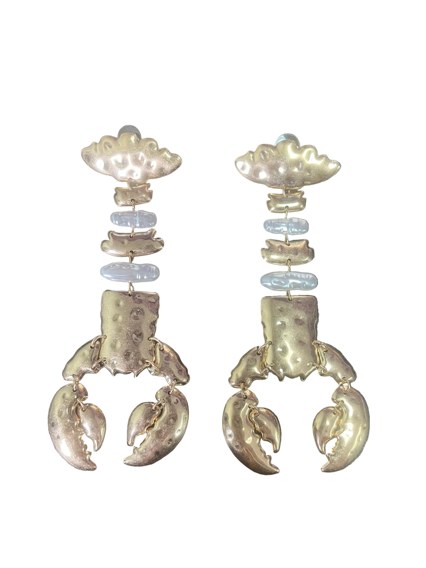 Hammered metal sea earrings