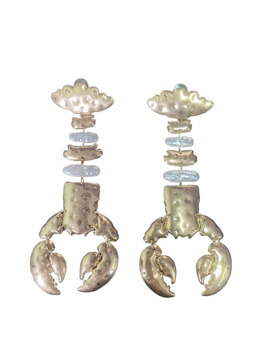 Hammered metal sea earrings