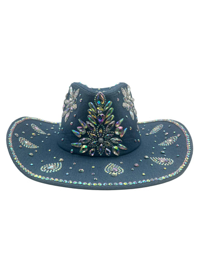 Bedazzled denim cowboy hat