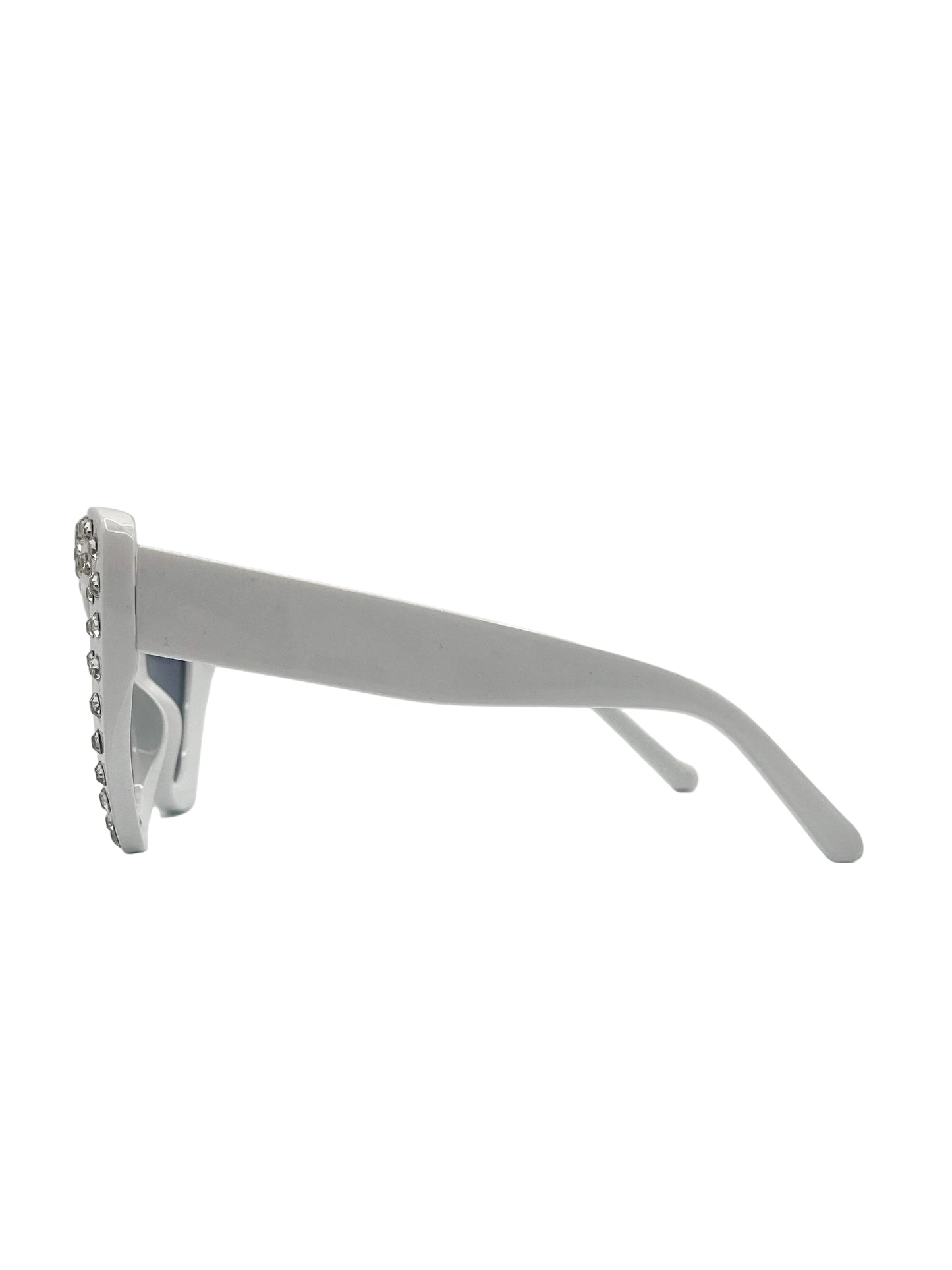 White Crystal Brimmed sunglasses