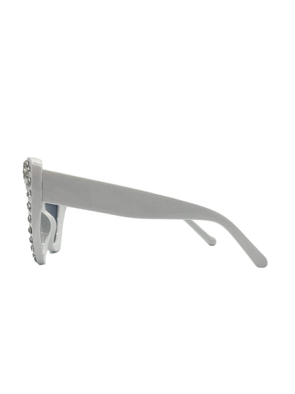 White Crystal Brimmed sunglasses