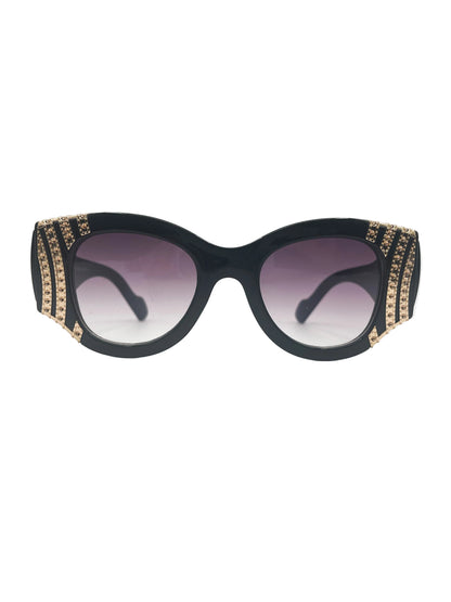Black and gold fashion sunglasses