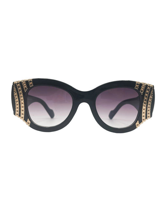 Black and gold fashion sunglasses