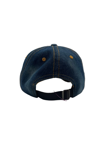 Denim ribbon hat
