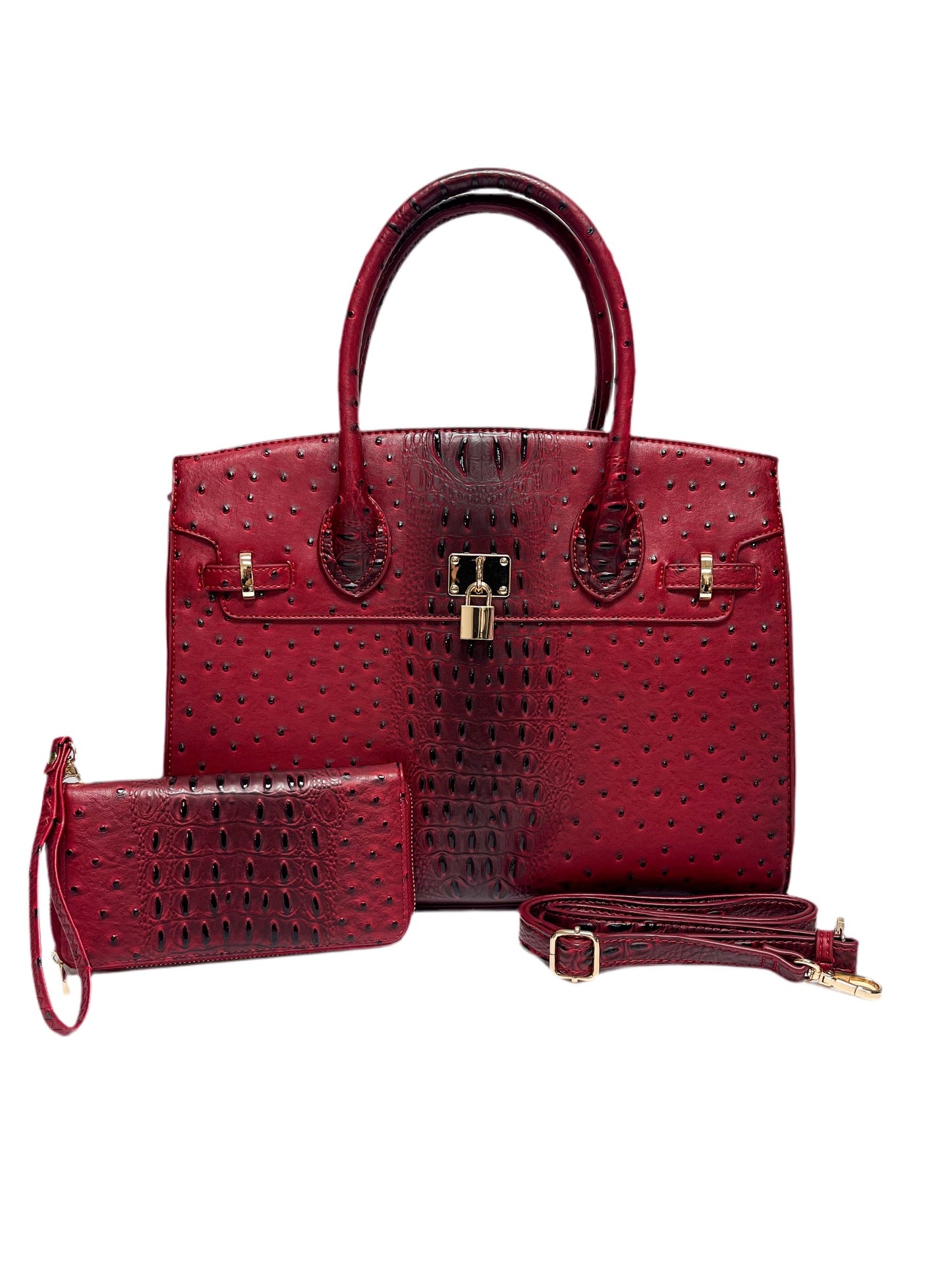 Red Textured Fashion Bag