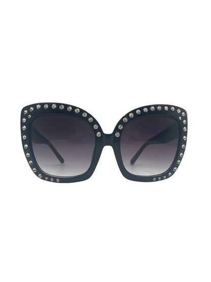 Large crystal Brimmed sunglasses