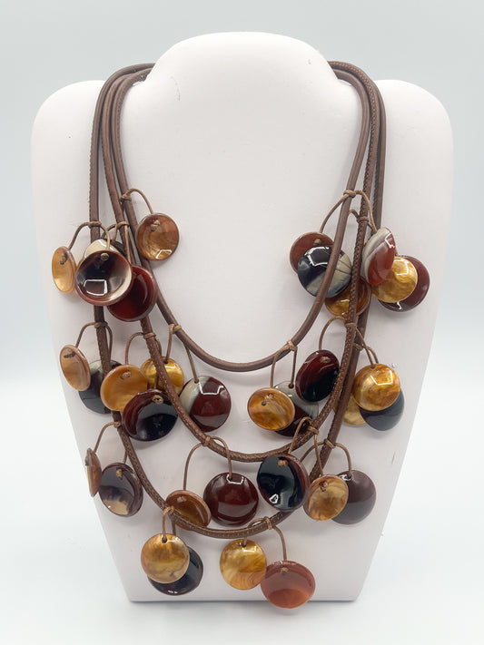 Fall Layered cluster necklace