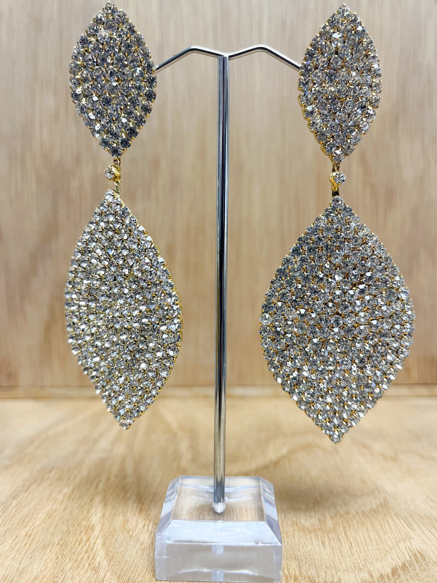 Double Crystal Earrings(clip)