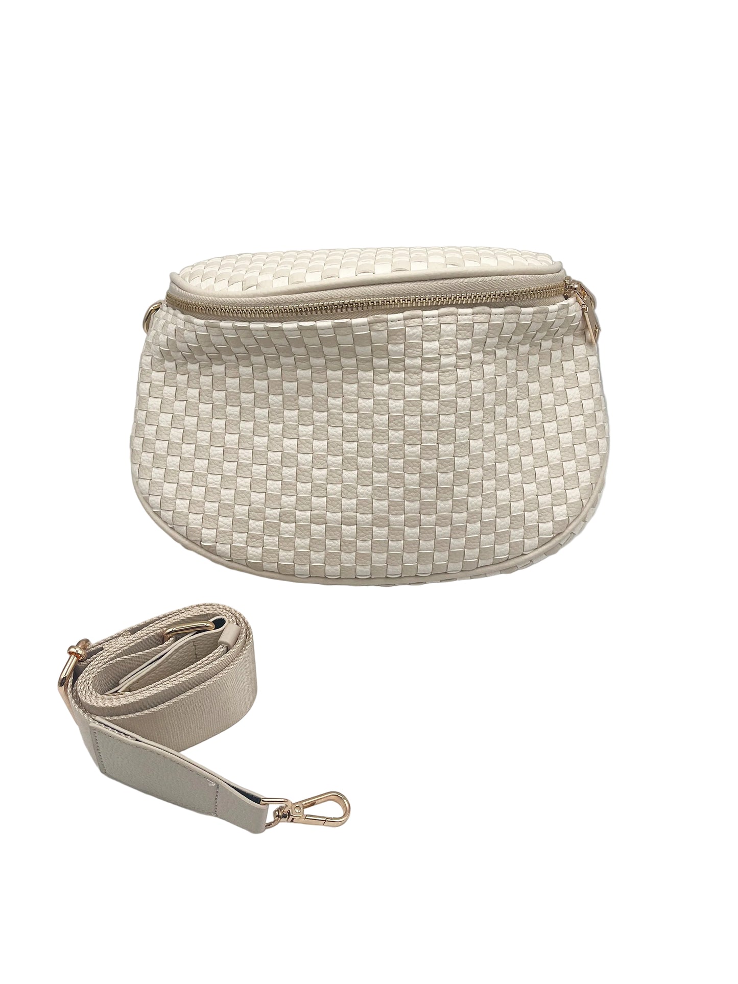 White woven Fanny Pack