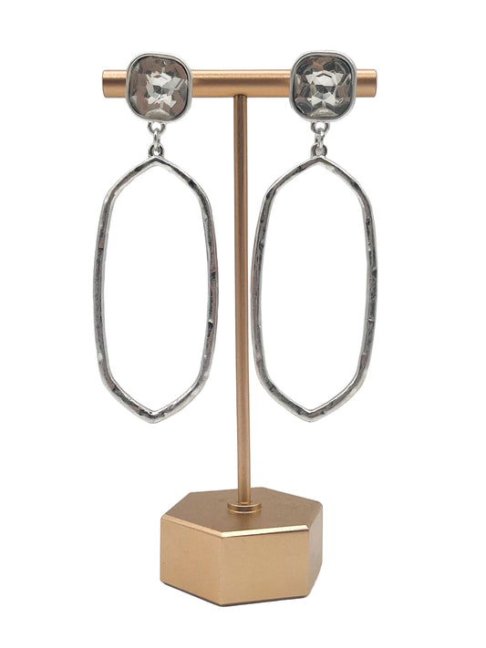 Silver geometric earrings