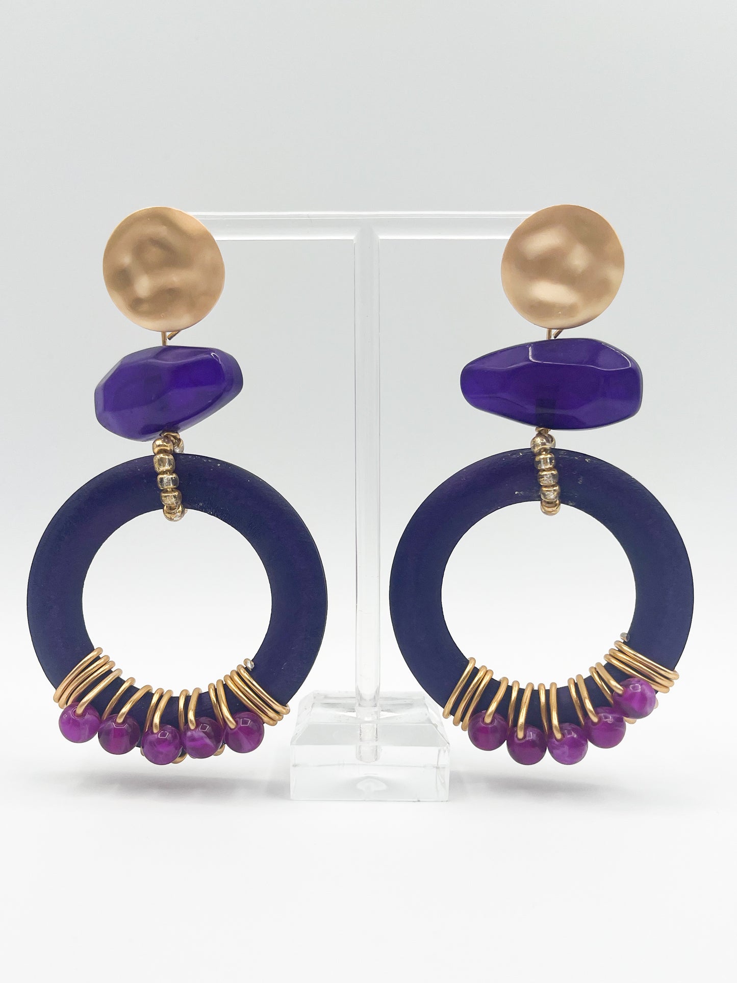 Purple hoop earrings