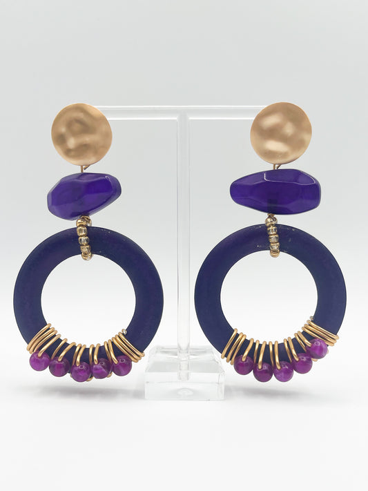 Purple hoop earrings