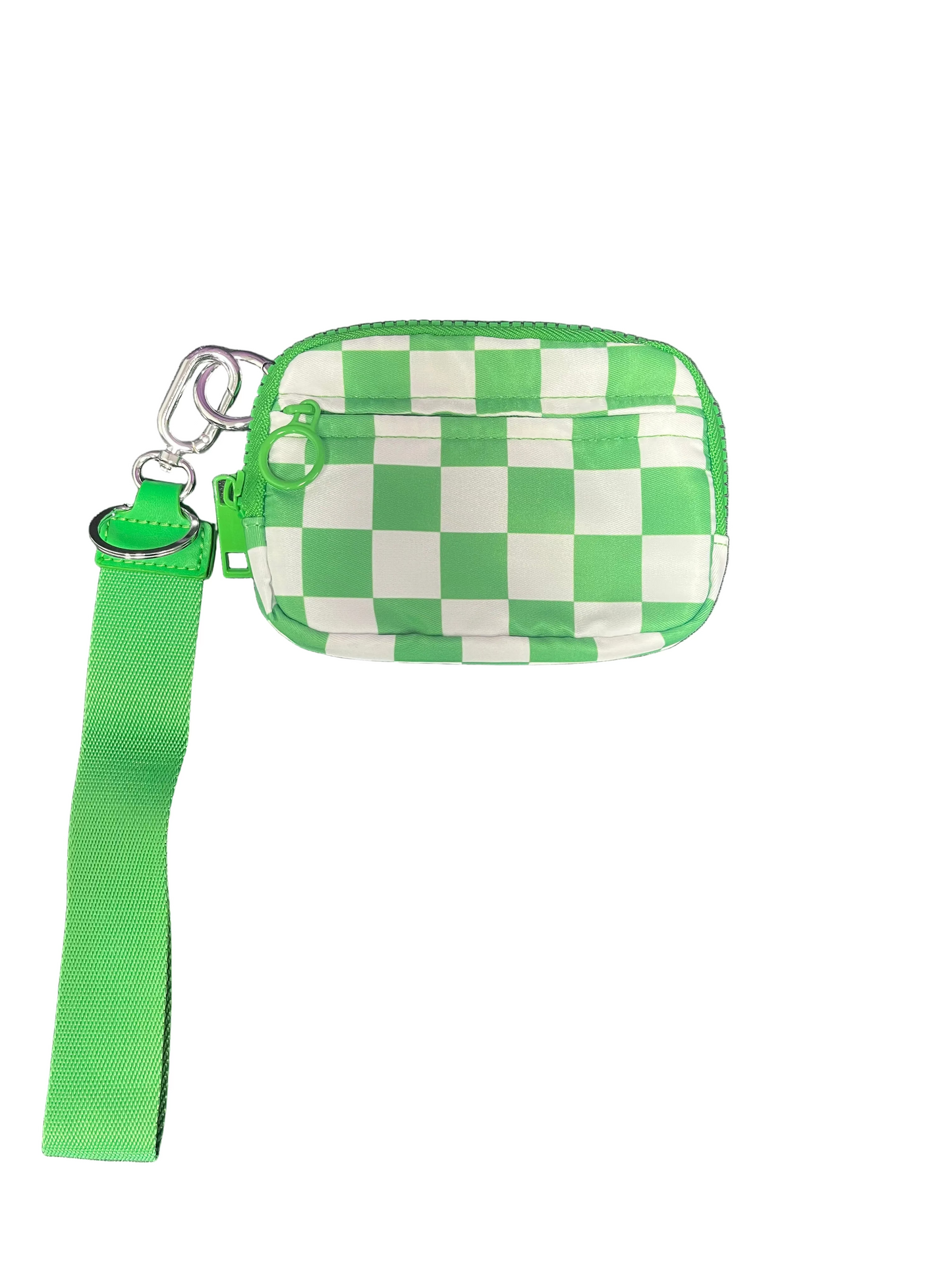 Green checkered Wristlet