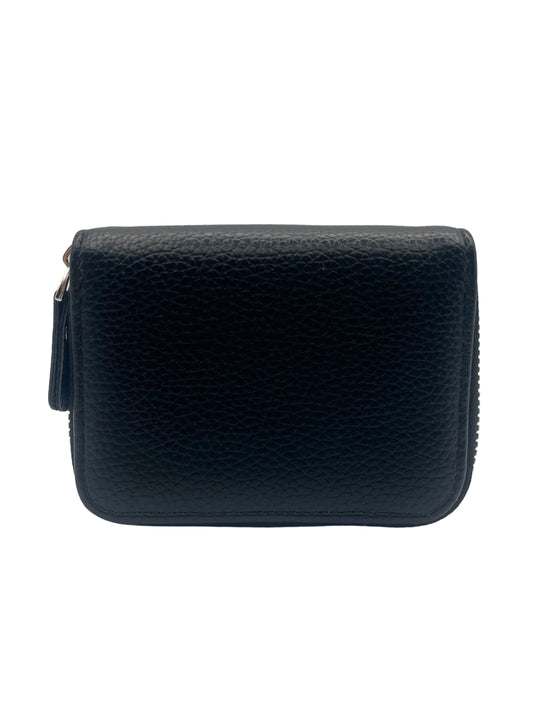 Black double zipper wallet