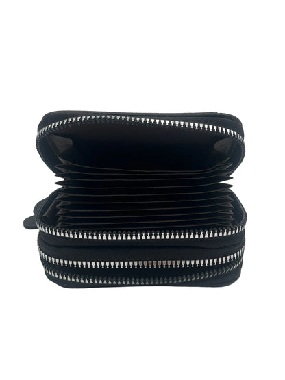 Black double zipper wallet