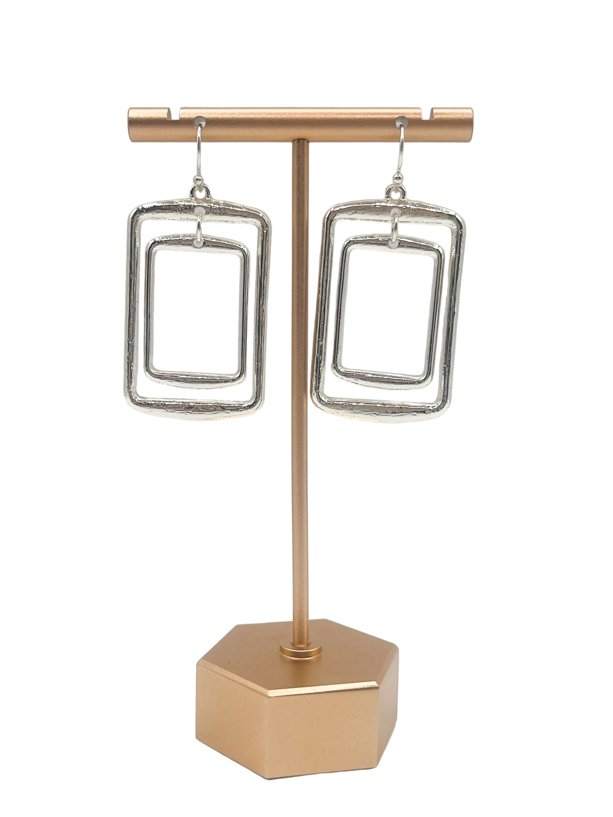 Layered rectangle earrings