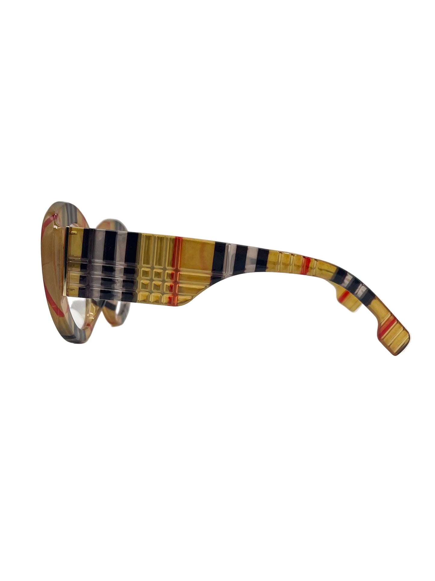Plaid clear lens glasses