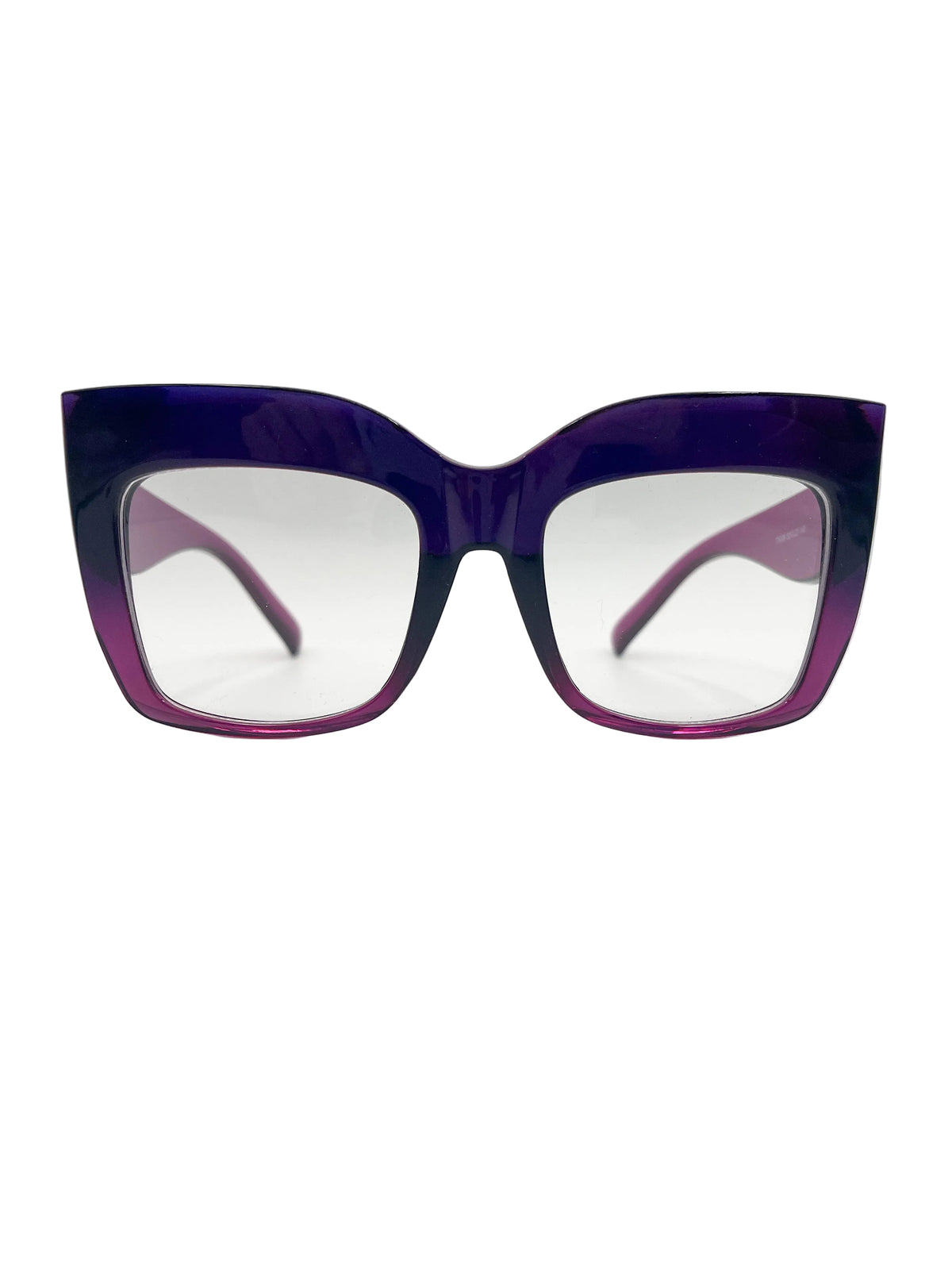 Purple clear lens glasses