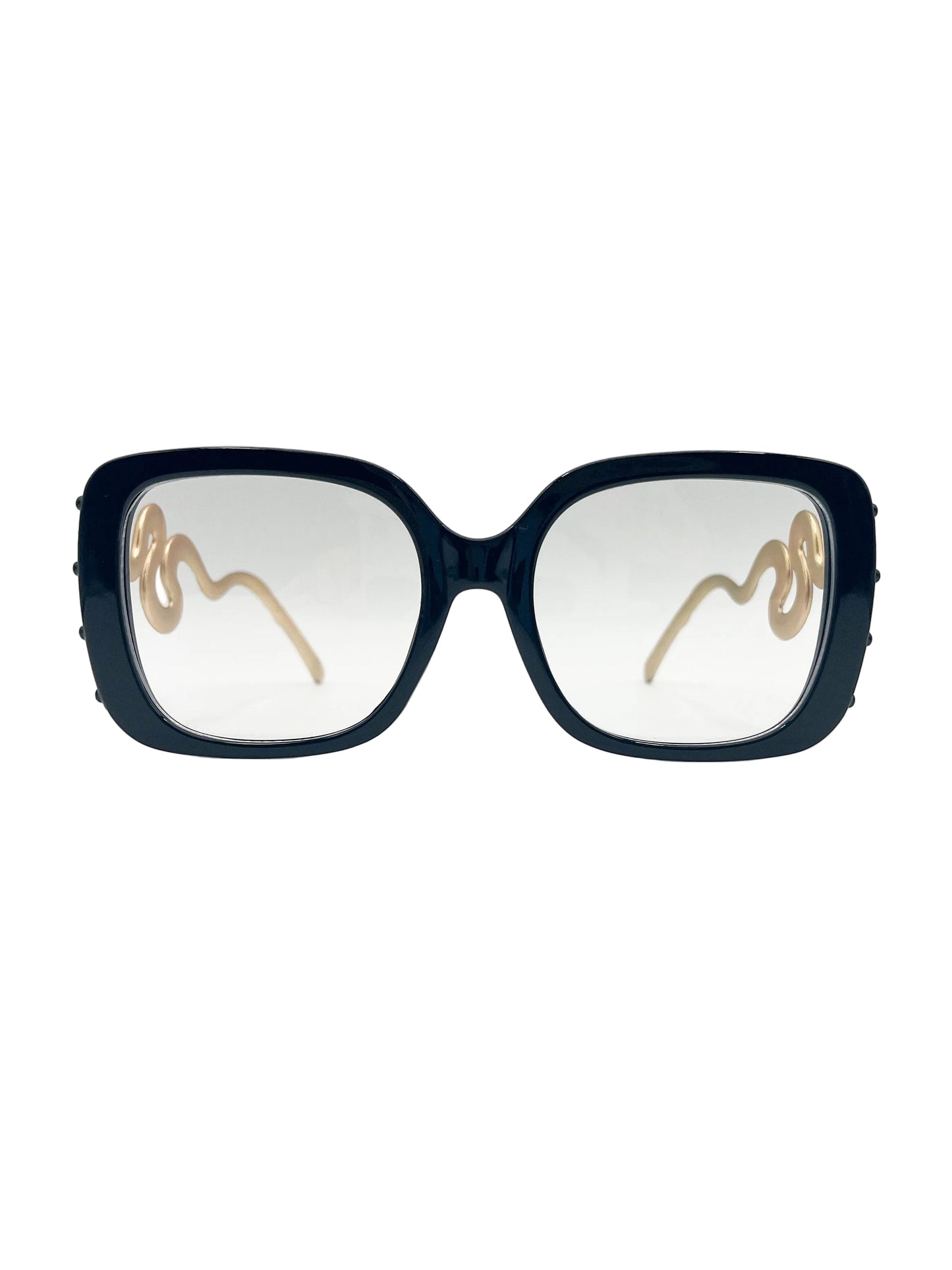 Clear coiled stem sunglasses