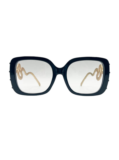 Clear coiled stem sunglasses
