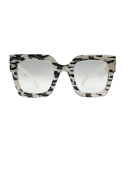 Silver Printed Clear Lens glasses