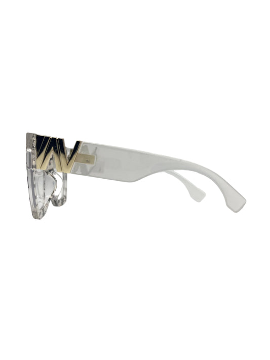 Silver Printed Clear Lens glasses