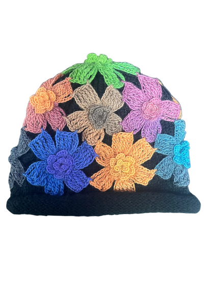 Floral beanie hat