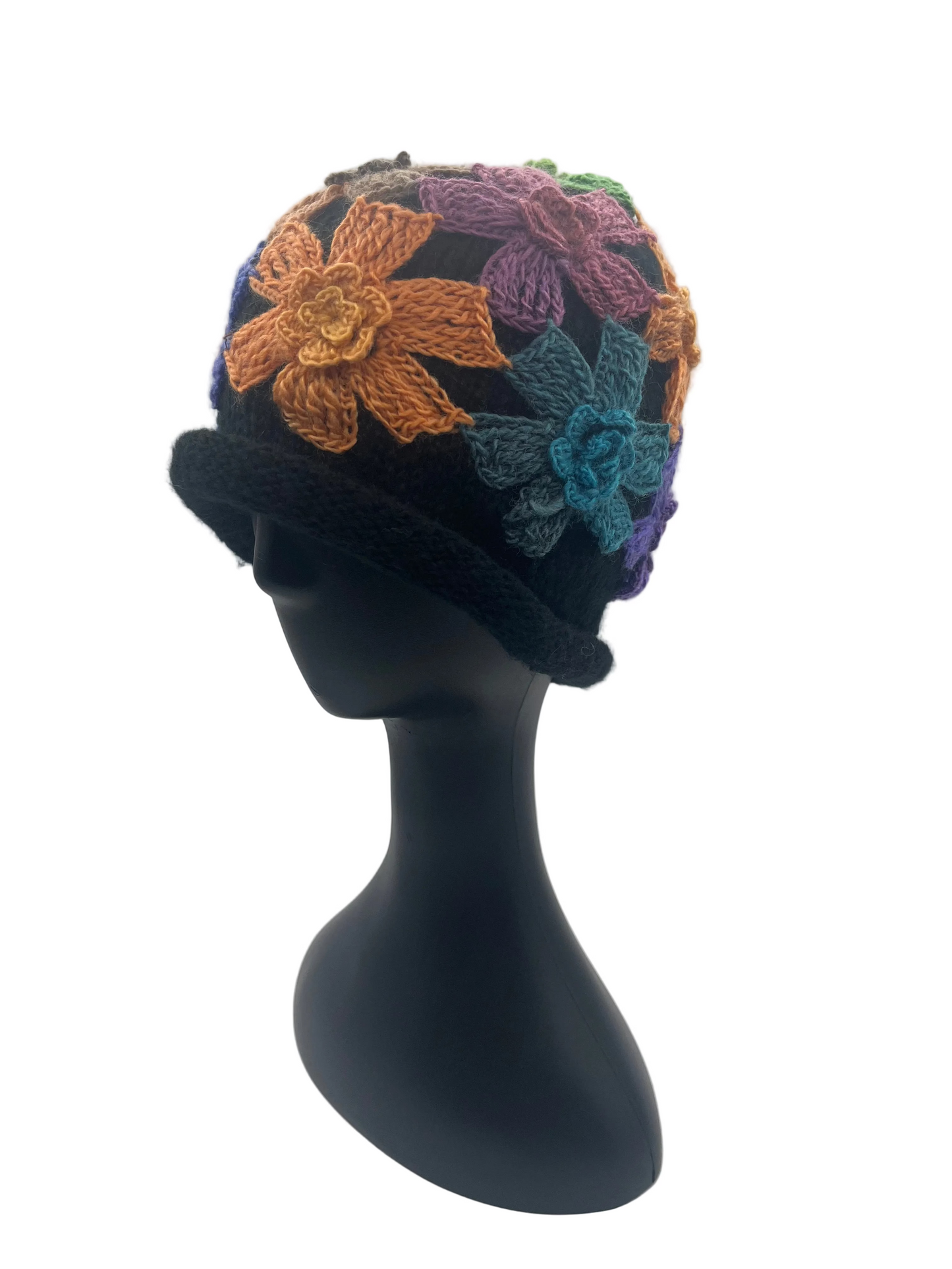 Floral beanie hat