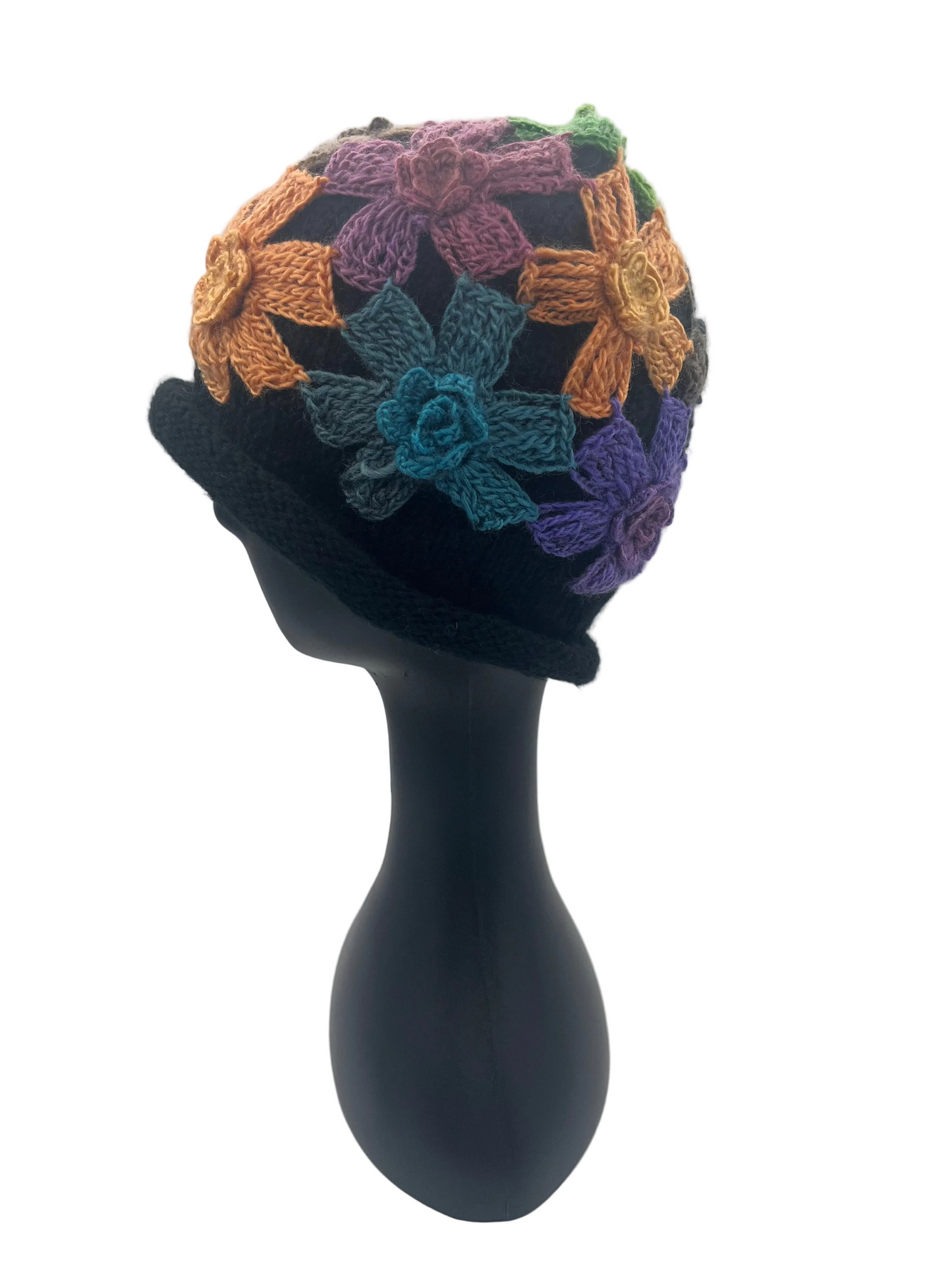 Floral beanie hat
